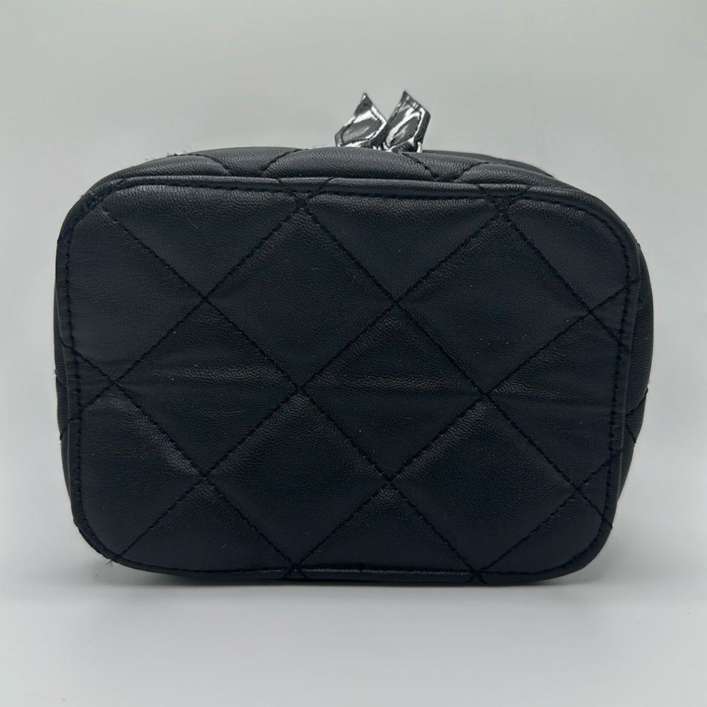 Trish McEvoy Small Black Quilted Makeup Planner Organizer Binder